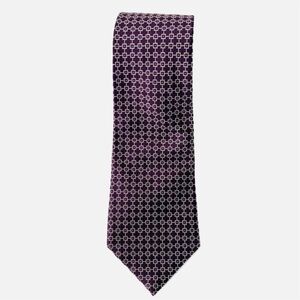 Lauren Ralph Lauren Hand Finished 100% Silk Geometric Patterned Necktie 🟪⬜️